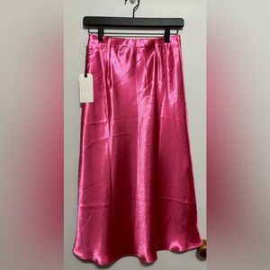 Leith Pink Slip-On Midi Skirt